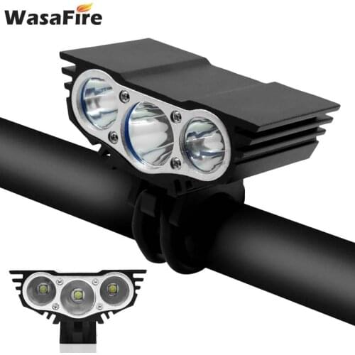 Waterproof 3xT6 LED Bicycle Light Front Bike Headlight Night Mountain Cycling Lamp 5000 Lumen Headlamp Not Included Battery