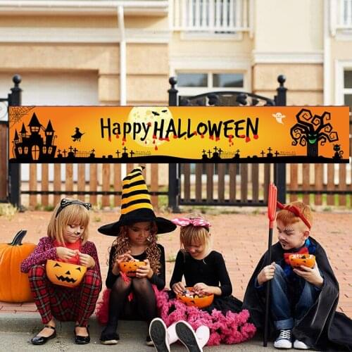 Halloween Spooky Ghost Flag Wind for Indoor Outdoor Yard Party Props streamer enhance the festive atmospher photograph