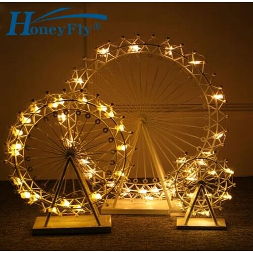 HoneyFly Ferris Wheel Table Decoration Lamp Iron Material Swing Sky Wheel Rotatable Fixtures Night Light