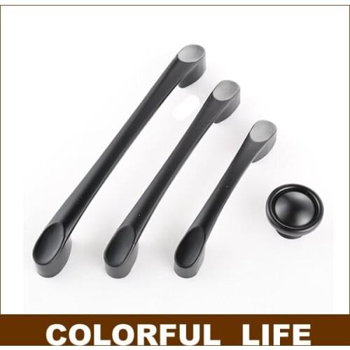 Matte Black Drawer cupboard door handle,wardrobe door Round handle, simpleand,Hardware