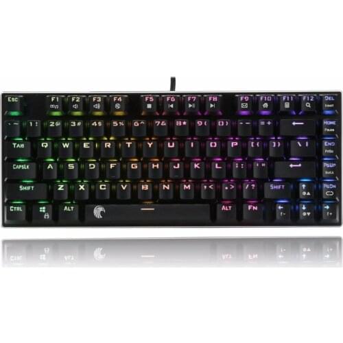 Mechanical Gaming Keyboard Brown Switch Tactile Slight Clicky RGB Backlit Water Resistant Compact Design 81 Keys Anti-Ghosting