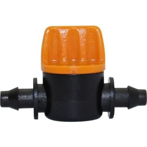Mini Valve With 4/7Mm Hose Garden Irrigation Barbed Water Flow Control Valve Agriculture Tools Drip Irrigation Fittings 10 Pcs