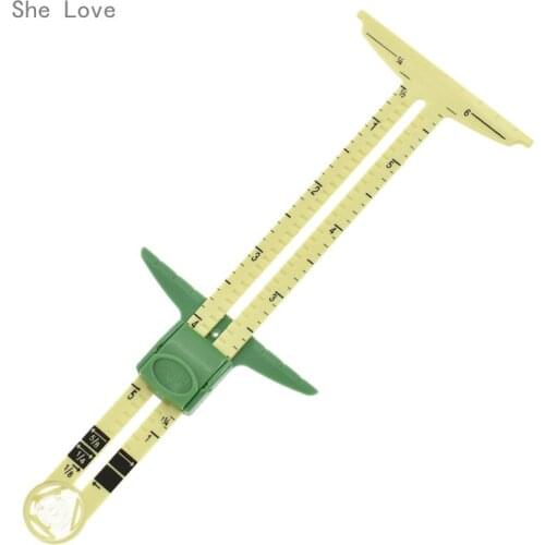 Chzimade 5 In 1 Sliding Gauge Multifunctional Measuring Sewing Quilting Marking Craft Kit