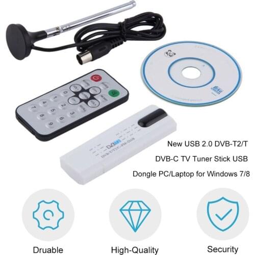 2020 New Arrival USB 2.0 DVB-T2 T DVB-C TV Tuner Stick USB Dongle for PC Laptop for Windows 7/8 TV Receiver