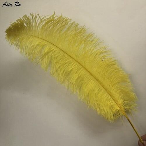 Wholasale Yellow Ostrich Feathers for Crafts 55-60cm 22-24" Carnival Costumes Wedding Decorations Feathers Ostrich Plumes plumas