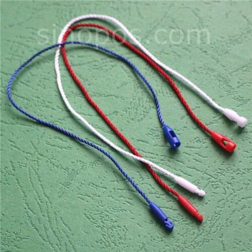 Plastic Hang Tag Seal String With Bullet Plug, nylon cord snap head loop lock clasp buckle fashion bag price tags rope fasteners