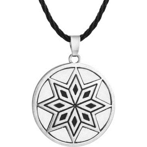 Viking Slavic Pendant protect god runes family success Sun Flame Flower Charm Necklace For Man Amulet Pendant Jewelry