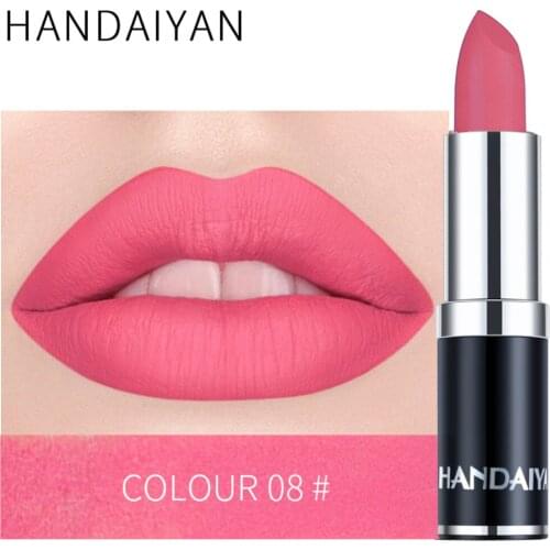 HANDAIYAN Lipstick Matte Waterproof Velvet Lip Stick 12 Colors Sexy Red Purple Pigments Makeup Matte Lipsticks Beauty Lip TSLM2