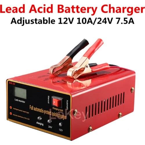 0A to 10A Adjustable charger 12V 24V for Lead-Acid Battery Maintenance free battery GEL Liquid water battery