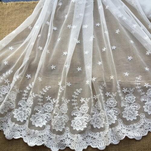 Wedding Lace Fabric, French Lace Fabric, Bridal Lace Fabric, Two Edges Embroidered Lace Fabric