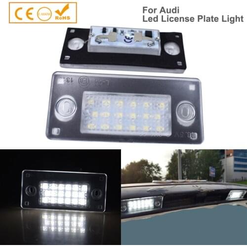 2pcs Free Error LED License Number Plate Lihgts Lamp For Audi A4 S4 Avant 1999-2001 RS4 B5 A3 2001-2003 White Car-Styling