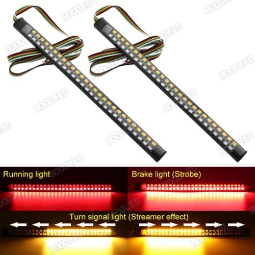 2Pcs Motorcycle Led Rear Turn Signal Brake Light Stop Daytime Running Lights for motorcycle ATV,Waterproof 7.5inch Double Color
