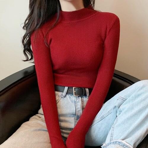Autumn Hot Women Sweater Turtleneck Pullover Long Sleeve Knitted Winter Clothes Korean Top Fashion Girl Sweaters