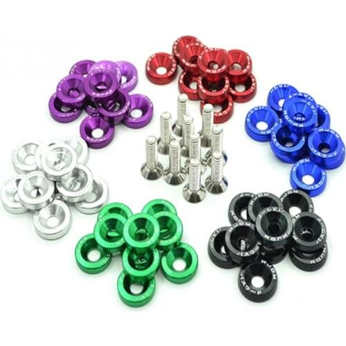 Universal 20PCS M6 Car Styling Modification JDM Sticker Stickers Password Fender Washer License Plate Bolts Auto Accessories