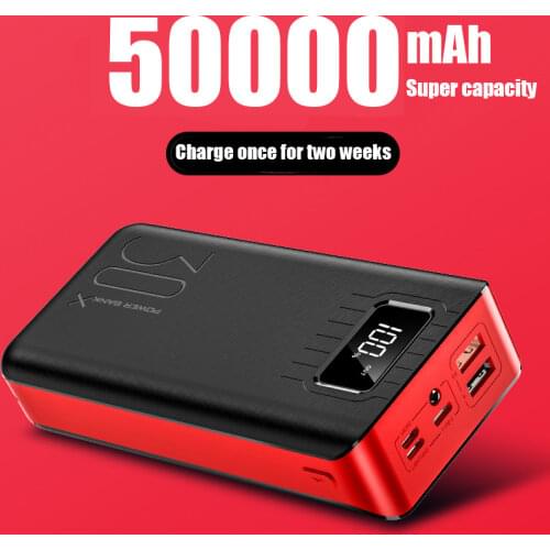 PowerBank External Battery PoverBank 2 USB LED 30000mAh Poverbank Type-c Portable phone Charger for OnePlus Xiaomi