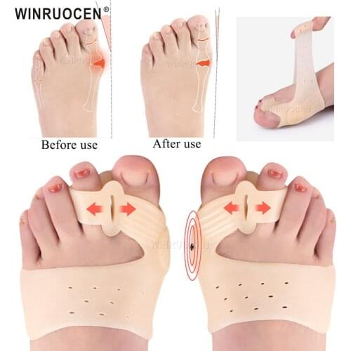 WINRUOCEN Upgrade Magnet Toe Corrector Bunion Orthotics Hallux Valgus Protector Guard Soft Pedicure Socks Gel Pad Feet Foot Care