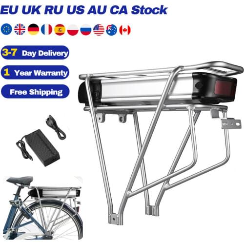 Rear Rack Battery Pack Electric Bicycle 36V 48V 15Ah 20Ah Battery For eBike with Luggage Hanger Taillight USB Port E Bike