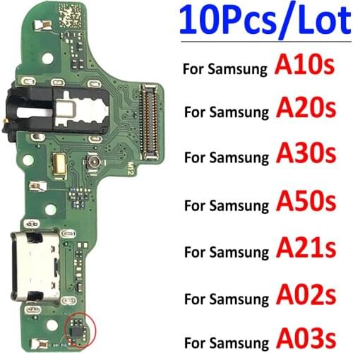 10Pcs USB Charger Charging Port Dock Connector Board Flex Cable For Samsung A10S A20S A30S A50S A107 A207 A307 A21s A70s A12