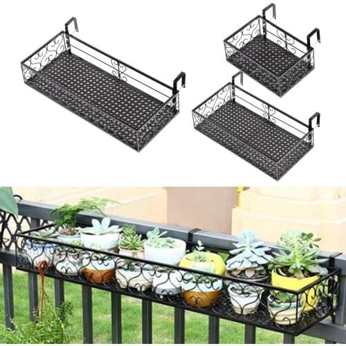Iron Planter Holder Yard Backyard Fence Flowerpot ing Rack Home Decor