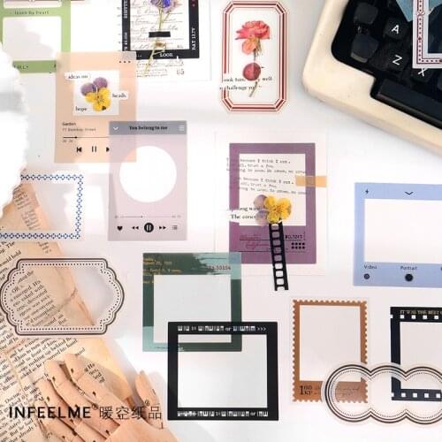 15 pcs/set Time boundary series Decorative Stickers Scrapbooking diy Stick Label Diary Stationery Album Journal frame Sticker