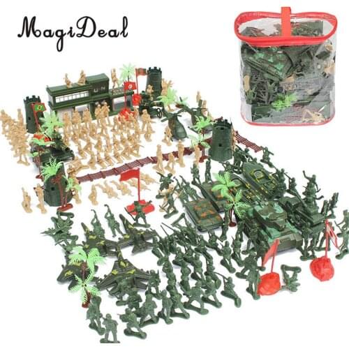 188 Pieces Army Men Playset 5cm Soldier Action Figures with Tanks Planes Flags&More Assorted Accessories Boys Kids Toys Gift