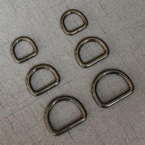 20 Pcs/Lot 15mm 20mm 25mm Gun Black Metal Adjustable Rectangle D Ring For Backpacks Paracord DIY Dog Collar Strap Webbing