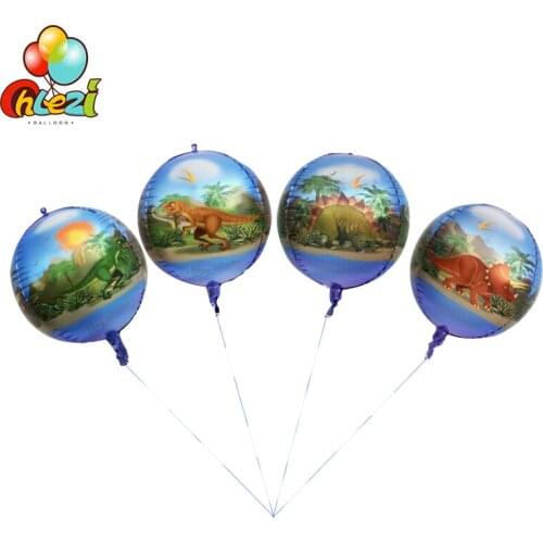 50pcs/lot 24 inch 4D Dinosaurs Word Tyrannosaurus Triceratops T-Rex Foil balloon Birthday party decoration Childrens toys Gift