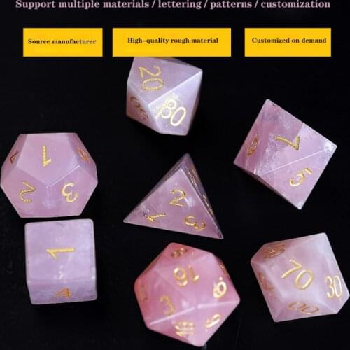 7PCS 15-25mm Pink Crystal Gem Digital Glass Prism Polyhedron Crystal Dice Toys Gifts Decoration Prism Glass Children Gifts Prism