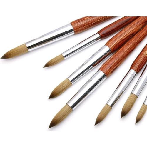 Acrylic Nail Brush Art Brush Professional Wooden Acrylic Nails Brush for Salon Home Nail Art Manicure Tool Size 8/10/12/14/16/18