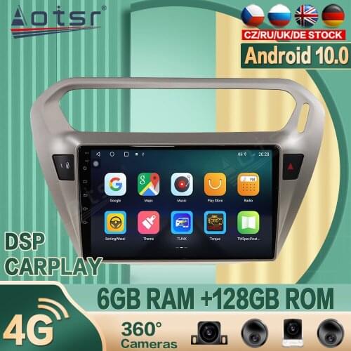 For Peugeot 301/Elysee 2014+ Android Car radio Player GPS Navigation 360 camera Auto Stereo 2din Multimedia Video DSP carplay