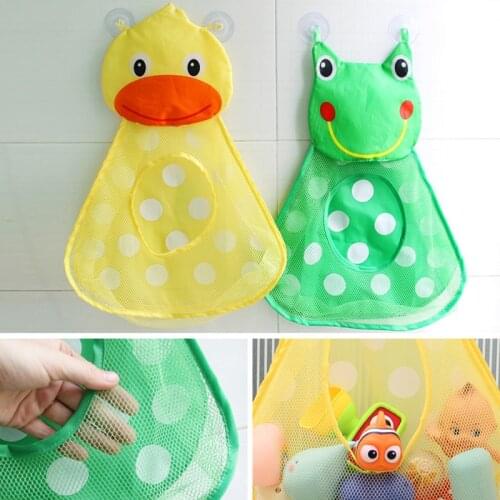 Baby Shower Bath Toys Little Duck Little Frog Baby Kids Toy Storage Mesh with Strong Suction Cups Toy Bag Net Bathroom Organizer