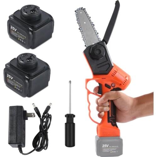 6 Inch Cordless Electric Saw Rechargeable Pruning ChainSaw Garden Tree Logging Trimming Saw Woodworking Cutter Power Tools