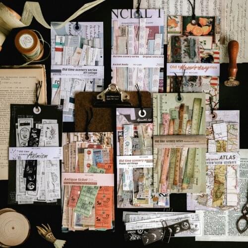 Old Time Scenery Decorative Stickers Scrapbooking Stick Label Diary Stationery Album Vintage Antique Ticket Artistic Stickers