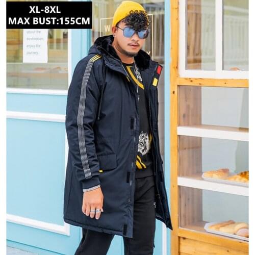 Long Winter Coat Men Extra Thick Warm Mens Jacket Hooded Parka 140KG 150KG Plus Size Jackets Big 6XL 7XL 8XL 2020 Male Clothes