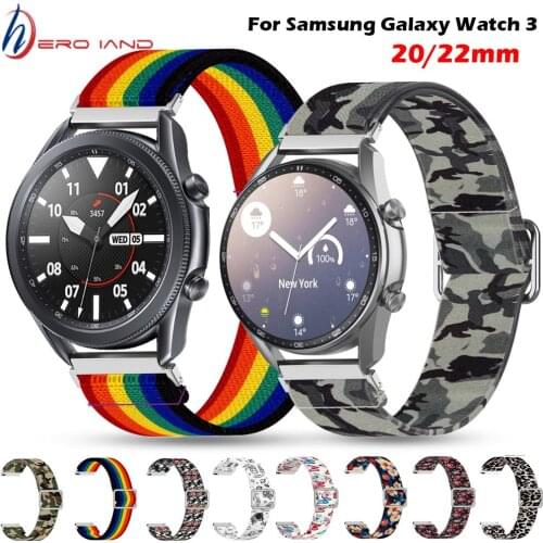 20mm/22mm Elastic Strap for Samsung Galaxy watch 3/46mm/42mm/active 2/Gear S3 bracelet Huami Amazfit GTR 47mm 42mm GTS 2 Band