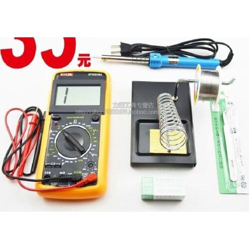 Multimeter with 60 Watts Electric Soldering Iron Solder Tool Kits, 7 parts package with digital multimeter Physics tools