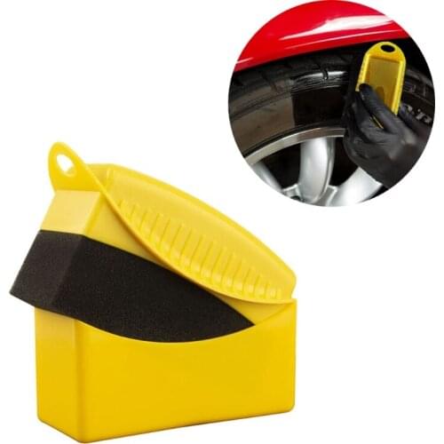 Car Wheel Cleaning Sponge Tool Automotive Tyre Polishing Waxing Sponge Brush with Finger Grooves