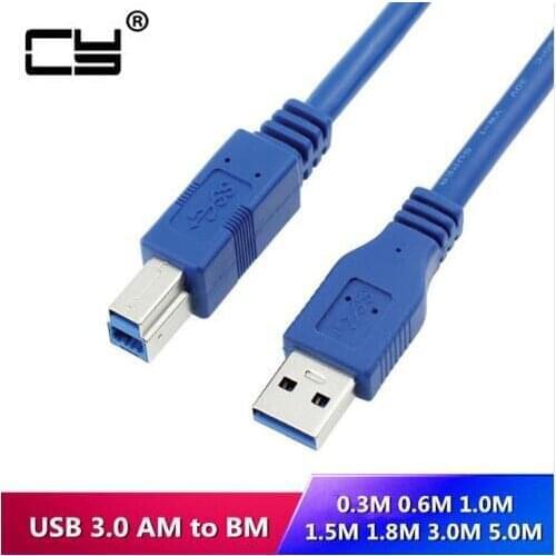 USB 3.0 A Male AM to USB 3.0 B Type Male BM USB3.0 Cable For printer scanner HDD 0.3M 0.6M 1M 1.5M 1.8M 3M 1ft 3ft 5ft 10ft