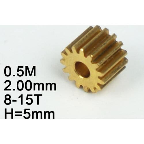 RC Model Metal Pinion Gear 0.5M 2.0mm(hole diameter) 8T/9T/10T/11T/12T/13T/14T/15T Height:5mm
