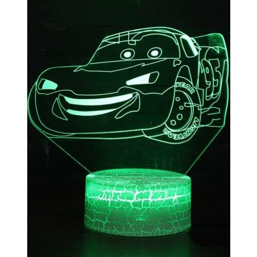 Cartoon car theme 3D Lamp LED night light 7 Color Change Touch Mood Lamp Christmas present Dropshippping