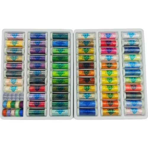 63 Polyester Computer Machine Embroidery Thread Filamnet Polyester 200 Meters *63 Asssorted Colors , High Strength ,Super Sheen