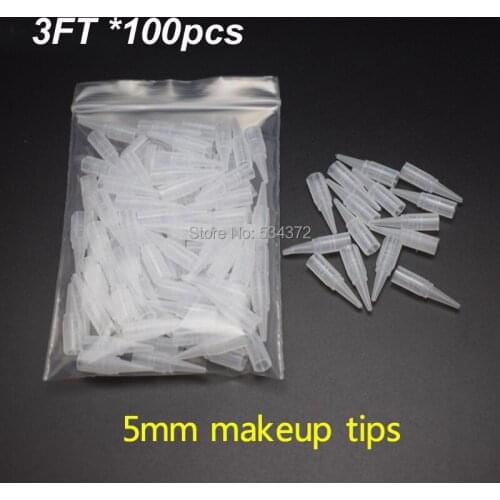 3FT* 5MM Disposable Permanent Makeup Eyebrow Machine Pen Needles Tips Caps