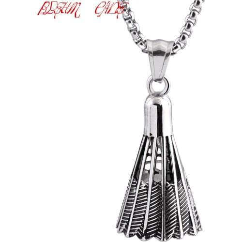 Stainless steel Chain necklaces Badminton Pendant Necklace Male female accessories