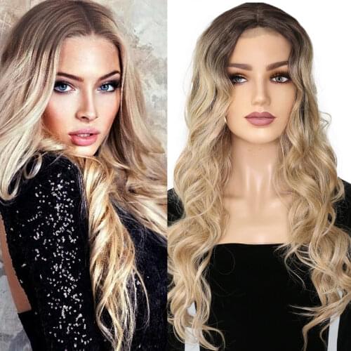 ORIANE Long Wavy Synthetic Wigs For Women Chocolate Color Lolita Cosplay Wigs With Bangs Costume Party High Temperature Wigs