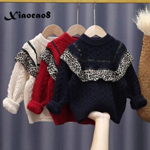 2021 Girls Thick Kintted Sweater Kids Cute Warm Tops Children Toddler Baby Girl Fall Winter Clothes 2 3 4 5 6 7 8 9 10 11Years