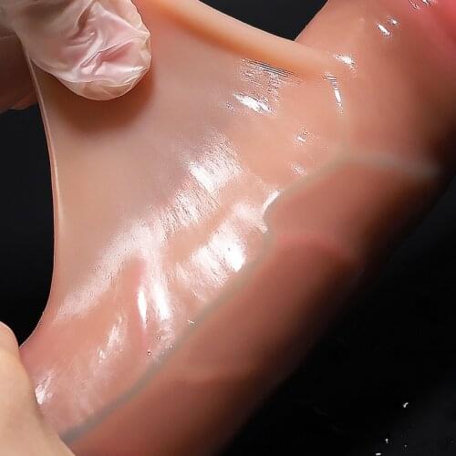 Realistic Dildo Silding Foreskin Strap on Dildo Penis with Suction Cup Vaginal G-spot Lesbian Adult Erotic Sex Toys Anal Dildos