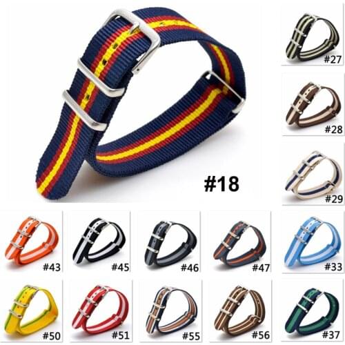 16mm 18mm 20mm 22mm 24mm Cambo Nato Woven Fiber watchband Nylon Watch Bracelet Strap Wristwatch Band Buckle