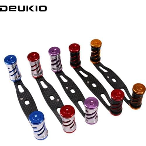 DEUKIO Fishing Reel Handle Aluminum Alloy Durable Reel Handle Carbon Fibre for Shimano Daiwa Abu Baitcasting Reel Accessory