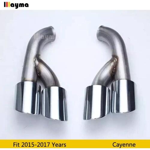 Electroplate Tail Exhaust Tips Muffler Pipe For Porsche Cayenne 2015 2016 2017 year Cayenne Stainless steel mufflers