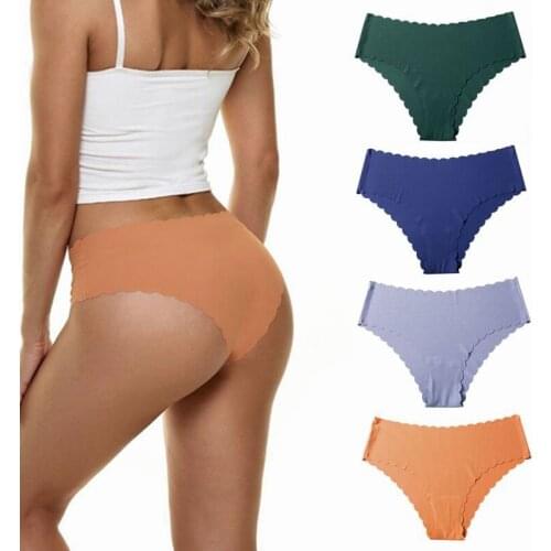 Sexy Women’s Panties Seamless Fruit Color Underwear Sport Briefs Mid Waist Panty Female Silk Comfort Underpants Tanga Homewear